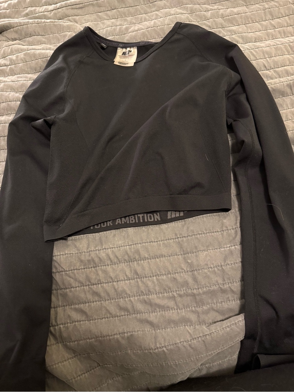 MyProtein Black Athletic Top with Branded Tag